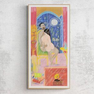 Moonlight love  Romantic Art  Modern Wall Decor  Minimalist Digital